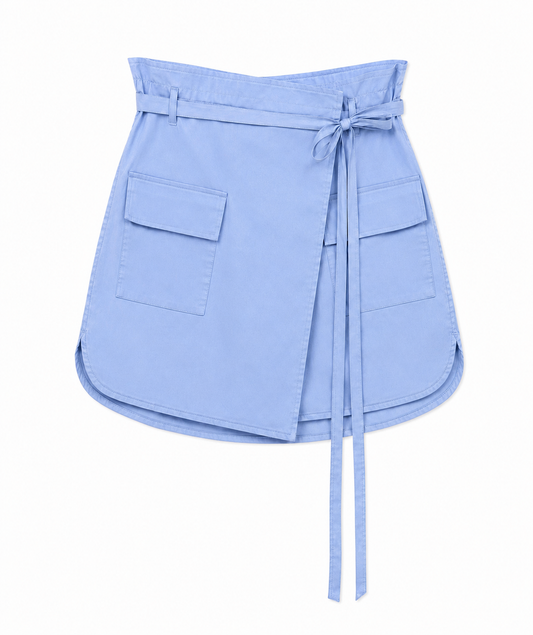 Copula X Blanthe Cotton Wrap Skirt with Belt